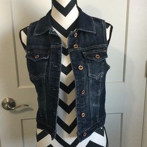 Maurices dark denim jean jacket vest NWOT